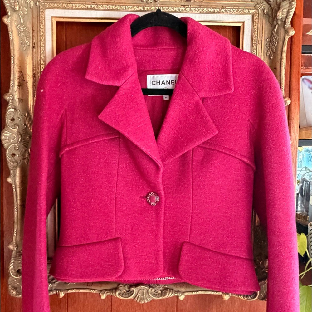 Chanel Cropped Jacket in Fuchsia Pink